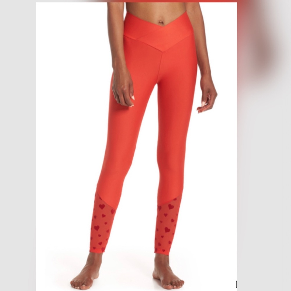 Beach Riot Beach Leggings in Red Heart